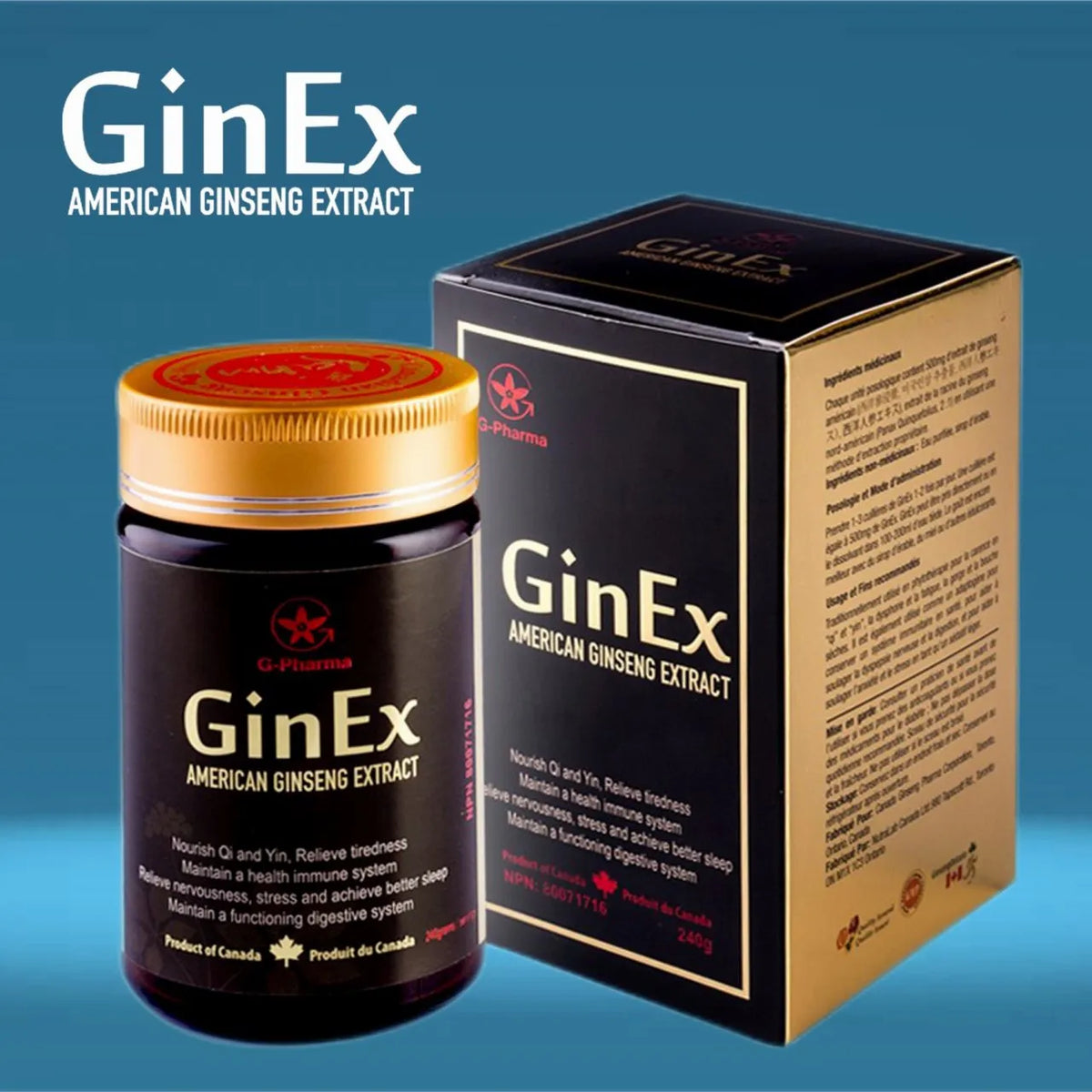 GinEx® 西洋蔘黑膏滋 (純膏劑-240g)